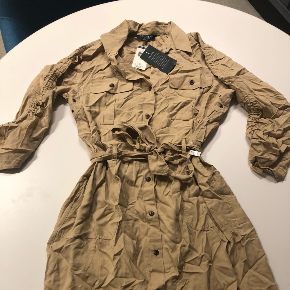 Lauren Ralph Lauren beige/tan light dress Women’s size 12P, New with tag